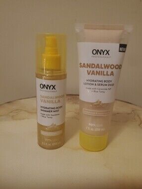 ONYX Sandalwood Vanilla Hydrating Body Set - Yellow & White